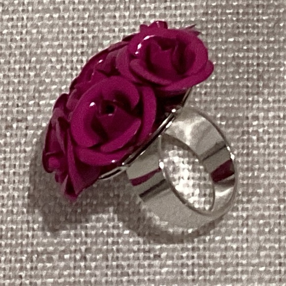 Pink Roses Statement Ring - Picture 3 of 8